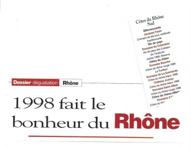 1999年，红葡萄获《法国葡萄酒杂志》推荐-2
